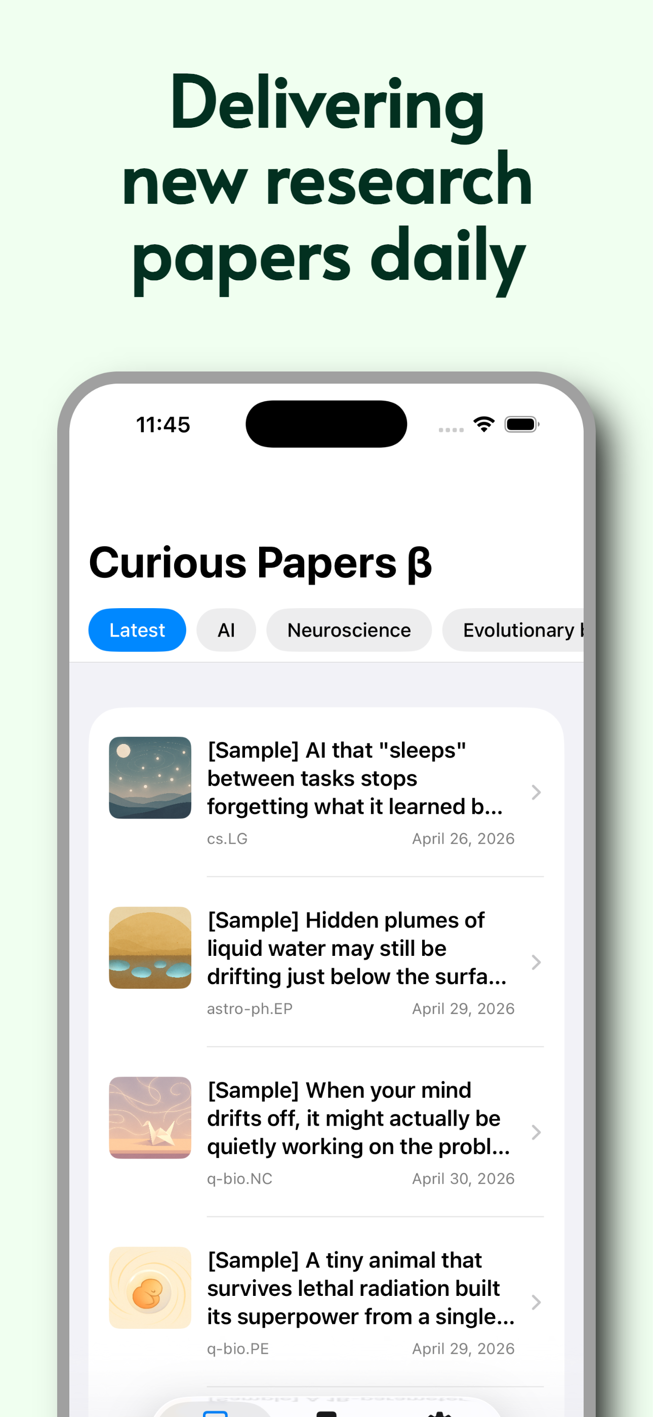 Paper list screen